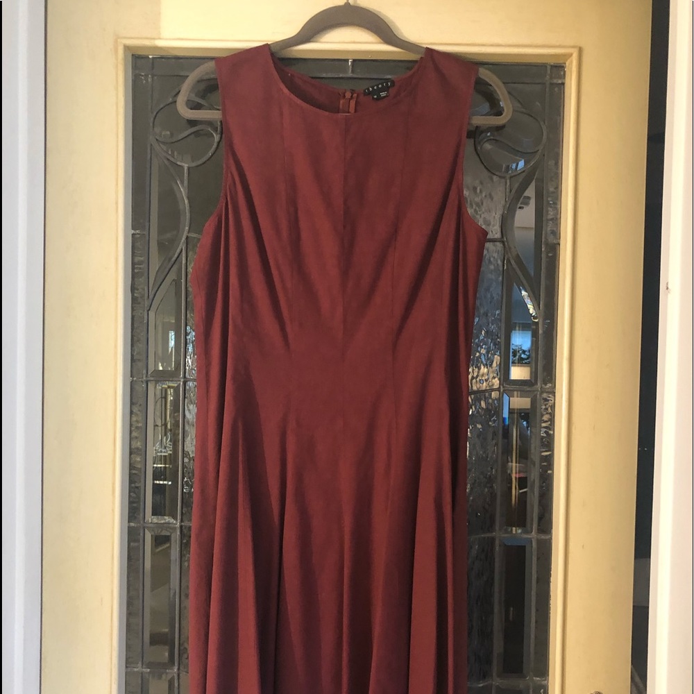 Theory linen blend fit n flare dress